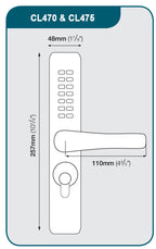 Codelocks CL0470 Narrow Stile Codelock with Euro Cylinder