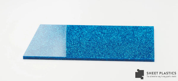3mm Royal Blue Glitter Acrylic Sheet Cut To Size