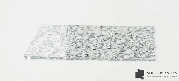 3mm Fleck Silver Glitter Acrylic Sheet Cut To Size